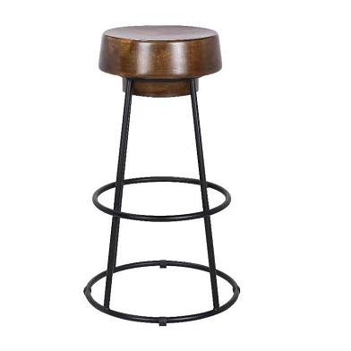  M-90075 Bar Stool Frosted black/Walnut wood Seating