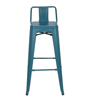 M-94115 Metal Low Back Barstool Frosted Teal