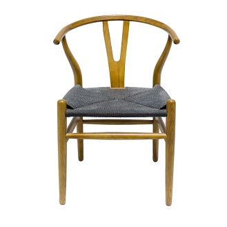 JY-102 Light Walnut Color Wood Chair with black string  seat 