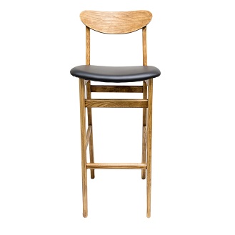 WBS-012 Bay Wooden Bar Stool Old Color Black Seating