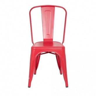 M-74522 Metal Side Chair Frost Red