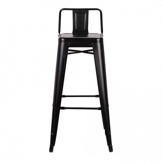 M-94115 Metal Low Back Barstool Frosted Black