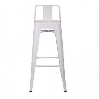 M-94115 Metal Low Back Barstool Frosted White