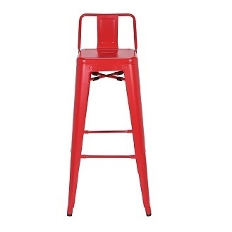 M-94115 Metal Low Back Barstool Forested Red