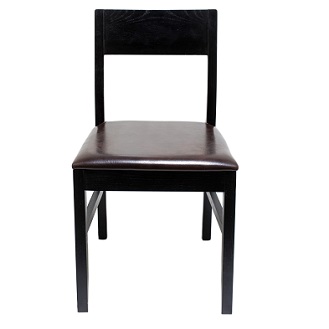 JY-023 Black Wood Chair with Brown Cushion  Y898-33