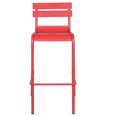 M-94533 Metal Bar Stool Frosted Red