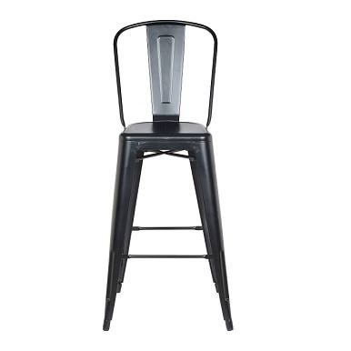 M-94522 Metal Bar stool Frosted Black