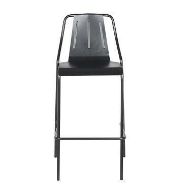 M-94571 Metal Outdoor Bar Stool Frosted Black