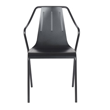 M-74572 Metal Outdoor Dining Chair Frosted Black