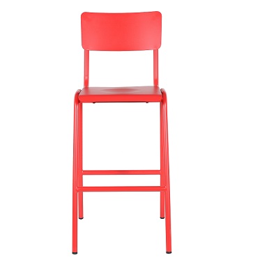 M-94515 Metal Outdoor Bar Stool Frosted Red