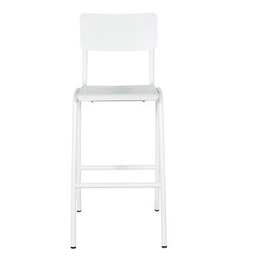M-94515 Metal Outdoor Bar Stool Frosted White
