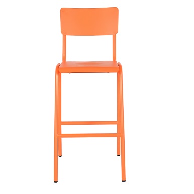 M-94515 Metal Outdoor Bar Stool Frosted Orange