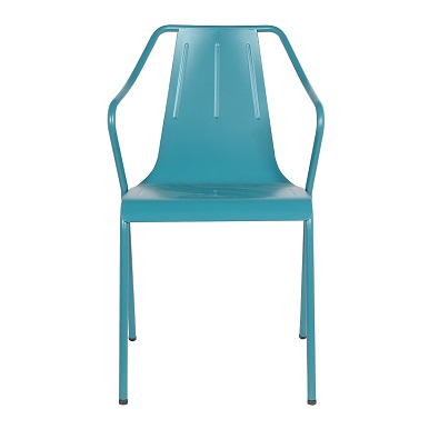 M-74572 Metal Outdoor Dining Chair Frosted Teal