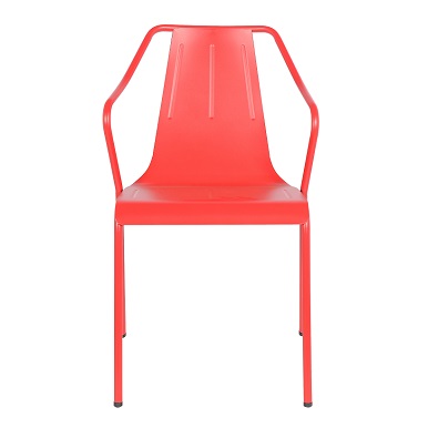 M-74572 Metal Outdoor Dining Chair Frosted Red