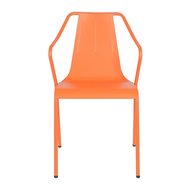 M-74572 Metal Outdoor Dining Chair Frosted Orange