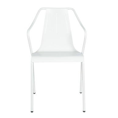 M-74572 Metal Outdoor Dining Chair Frosted White