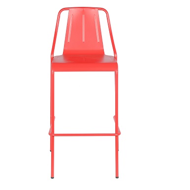 M-94571 Metal Outdoor Bar Stool Frosted Red