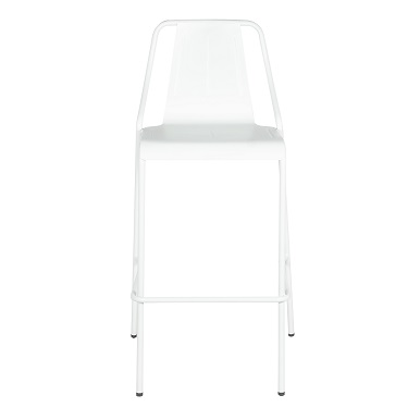 M-94571 Metal Outdoor Bar Stool Frosted White