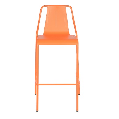 M-94571 Metal Outdoor Bar Stool Frosted Orange